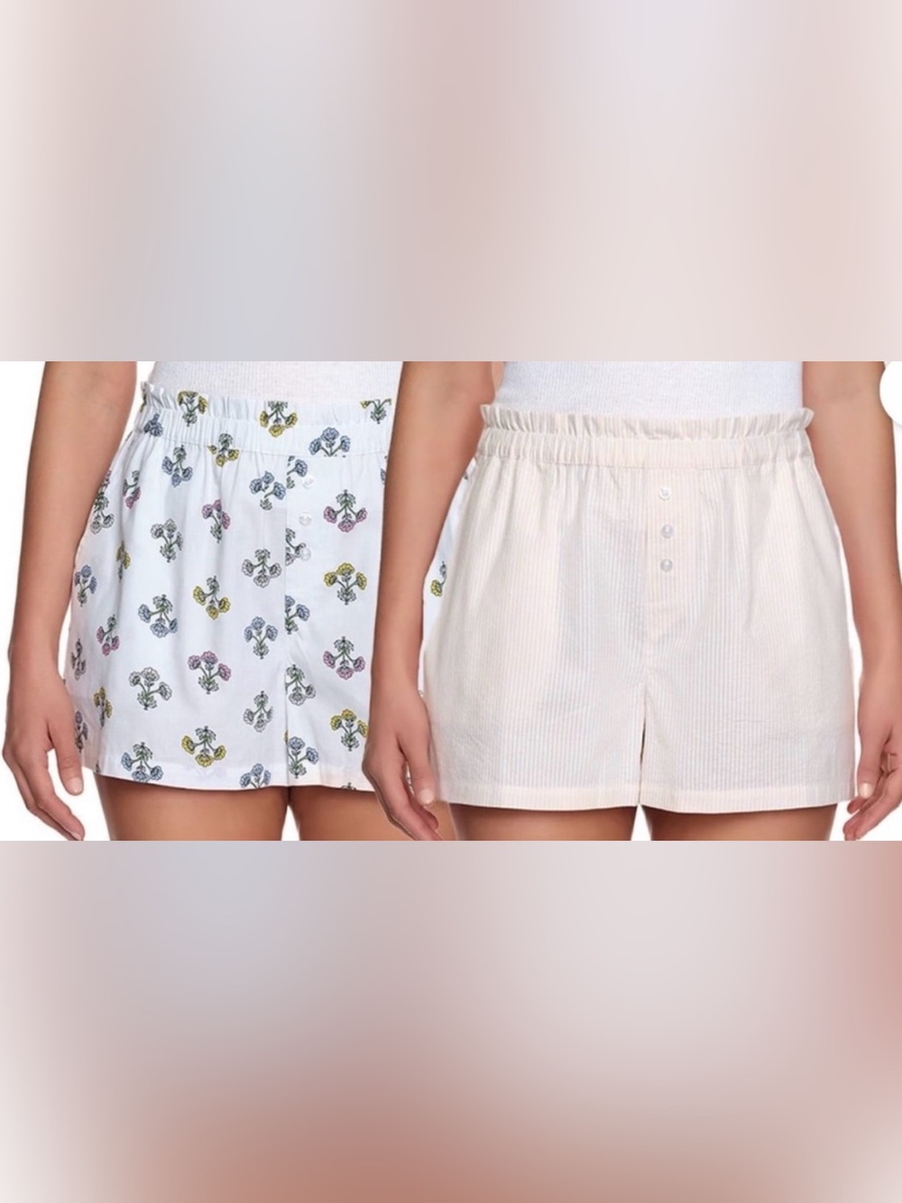 Loft Women’s 2 Pack Boxer Style Sleep Shorts Paper Bag Waistband Extra Large NWT